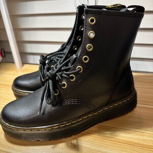 ⭐️⭐️ NEW Dr doc Martens Black Leather Lace-Up combat Boots Zavala AirWair 8